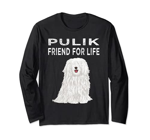 Pulik Friend For Life Dog Lover Friendship Long Sleeve T-Shirt, Black