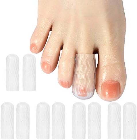 DYKOOK Silicone Thread Toe Caps 10 Pack - Gel Toe Cover Protector Sleeve Bandage for Wen & Women Running, Walking, Prevent Blister, Corn, Calluses, Protect Sore Toes, Hammer Toe