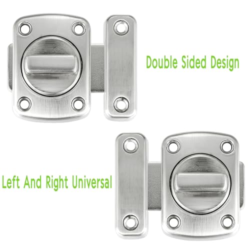 3 Pcs Brushed Silvery Rotating Bolt Latch,Zinc Alloy Cabinet Lock_B by Wocoe - Used condition - Image 4