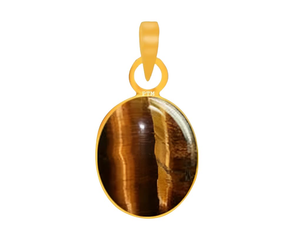 Natural Tiger Eye 10.25 Ratti or 9.5 Carat Astrological Certified Gemstone Panchdhatu/5 Metals 22k Gold Plated Pendant for Men & Women -fba31025-image-26