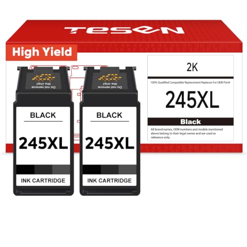 Image of TESEN Compatible Ink Cartridge Replacement for Canon 245XL PG-245XL PG-245 PG245 245 XL Black for Cannon PIXMA MG2525 MG3022 MX490 TS202 TS3322 TR4520 TS302 TR4527 Printer Ink Cartridge (2-Pack,Black)