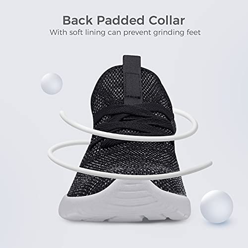 Image of Flysocks Slip On Sneakers for Women-Memory Foam Lightweight and Comfortable Walking Shoes Suitable for Leisure Travel and Work Black Mix 6.5