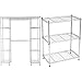 AmazonBasics - Scaffalatura a 3 ripiani, Cromato & - Sistema organizer espandibile per armadio - Cromato
