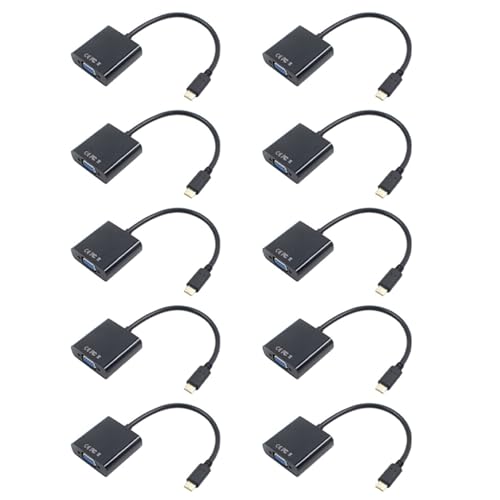 Ronlok 10X USB-C USB3.1 Tipo C para Adaptador VGA A Hembra del VGA Video Transferencia del Convertidor 1080P para 12 Pulgadas