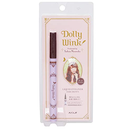 Koji Dolly Wink Black/Brown Water Proof Oil Proof Precise Liquid Eyeliner (Dark Brown)