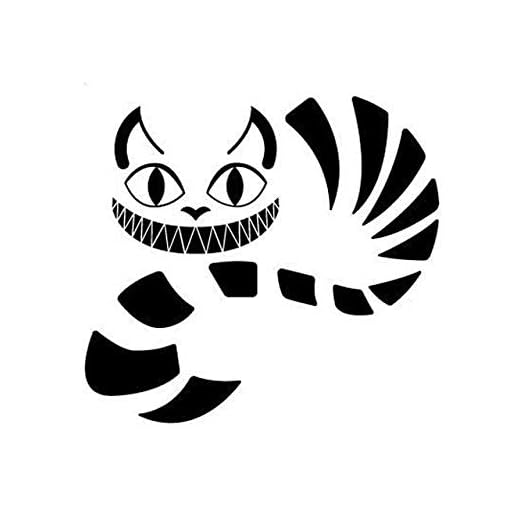 RJGOPL bilklistermärke 16,5 x 15,3 cm alice i Underlandet cheshire katt vinyl dekal bil styling mode tecknad dekorativa klistermärken C4-0415 svart