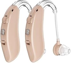 Fastwell F40 Hearing Aids Amplifier, Digital Sound Amplifier, Rechargeable for Adults Senior Small Sound Amplifier Noise Reduction and Feedback Cancellation (Beige(Pair))