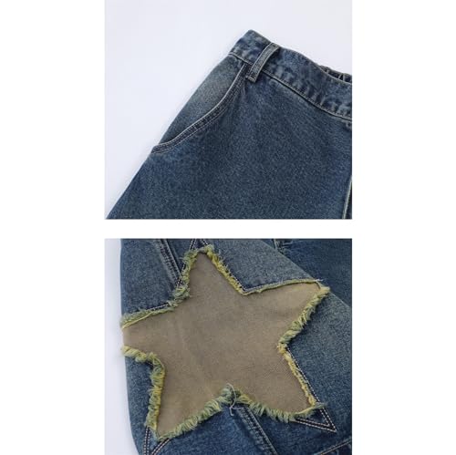 Short en denim bleu à imprimé gothique aux finitions soignées - 5