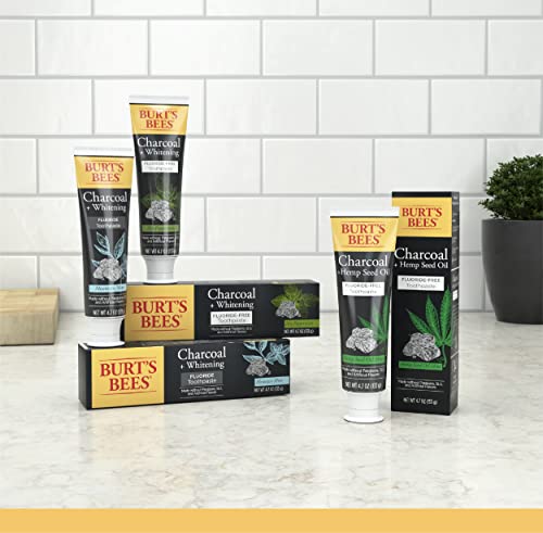 Burt’s Bees Toothpaste, Natural Flavor, Charcoal Fluoride-Free Toothpaste, Zen Peppermint, 4.7 Oz, Pack Of 3 #TOP7