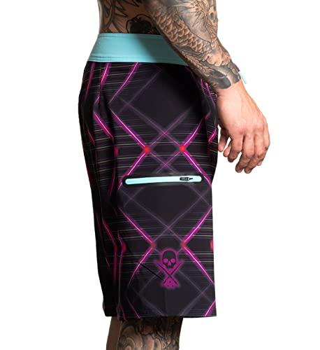 Sullen Men's Futures Swim Board Tattoo Lifestyle Graphic Art Beach Pool Shorts Black4
