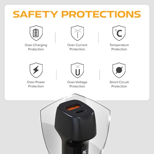 Image of Stellar Drive Fast Car Charger 38W | Dual Port USB C PD (20W) & QC 3.0 (18W) Adapter | 12V /24V Compact Car Charger | Smart Safety Car Charging Plug | Compitable for iPhone, Android, Tablets | XC-16