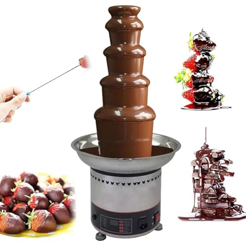 Fontaine À Chocolat Électrique avec Contrôle Numérique De La Température pour Une Fonte Précise, Idéale pour Les Fêtes Et L'Usage Domestique.,5 Layers
