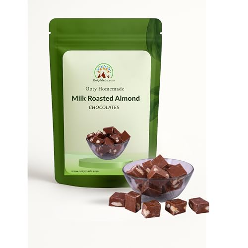 OotyMade.com Milk Roasted Almond Chocolate - 500 Grams | Delicious Gift Pack for Chocolate Lovers| Ooty Homemade Almond Coated Milk
