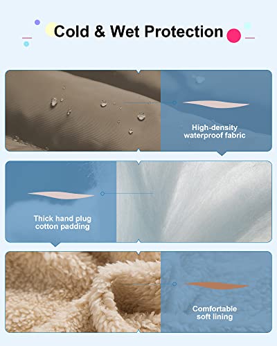 Pursky Girl's Heavy-Weight Cotton Puffer Vest Fleece Lined Gilet Jacket For Toddler Boys Kids Winter Gilet Coat Khaki 14/16 #TOP4