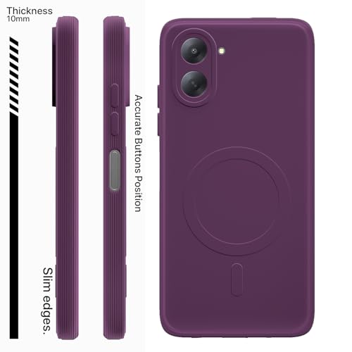 Image of Pikkme Back Cover for Redmi A7 Soft Matte Silicone Mag-Safe Design (Mag-Safe Not Support) Camera Protection | Slim Fit Bumper Cover (Purple)