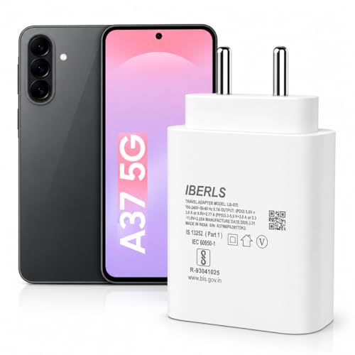 Image of 25W Pd 3A Type-C Super Fast Charging Adapter Compatible with Galaxy A37 /A57 /A07 /A36 /A56 /A17 /A26 /A06 /A35 /A55 / A16 /A15 /Tablet /Galaxy Watch- Charge Your Device with 25 Watt USB C Fast Charger- White