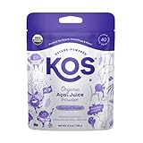 KOS USDA Organic Acai Powder, Unsweetened Superfood - Natural Antioxidant, Acai Berry for Smoothies and Bowls - Polyphenol Abundant, Gluten-Free, Non-GMO, Climate Friendly resealable Bag, 40 Servings