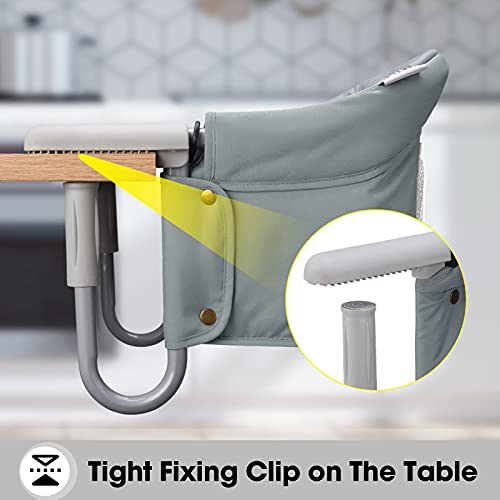 Hook On Chair, Veeyoo Clip On High Chair Folding Fast Table Chair With Storage Bag, Portable Baby Feeding Seat Attach To Table For Home And Travel #TOP2