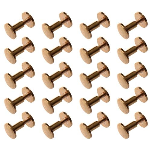 Bloepum 20x Arc Solid Brass Button Stud Screw Nail Screw Back Leather Rivet Belt 8mm