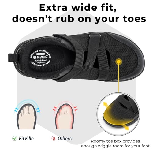 FitVille Comfortable Walking Shoes for Women with Adjustable Strap for Swollen Feet Extra Wide Diabetic Shoes Wide Width Orthopedic Shoes for Neuropathy4