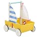 Andador de Madera, Andador Bebe Multifuncional, Velero Amarillo Andador para 1-3 Años, Andador Actividades Bebe/Andador Bebe de Madera/Andador Bebé/Andador Bebe Madera