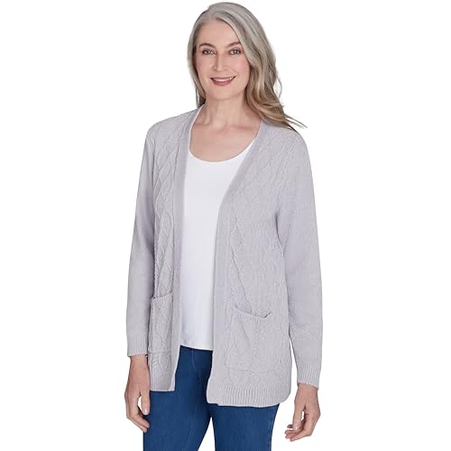 Image of Alfred Dunner Women's Classics Chenille Cardigan with Pockets