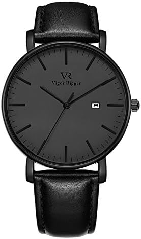 Vigor Rigger Men's Ultra-Thin Simple Date Quartz Watch (Grey-1)