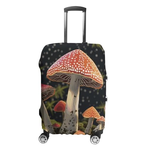 Mushroom Luggage Cover, Washable Elastic Suitcase Cover Protector Fit 18-32 Inch Luggage