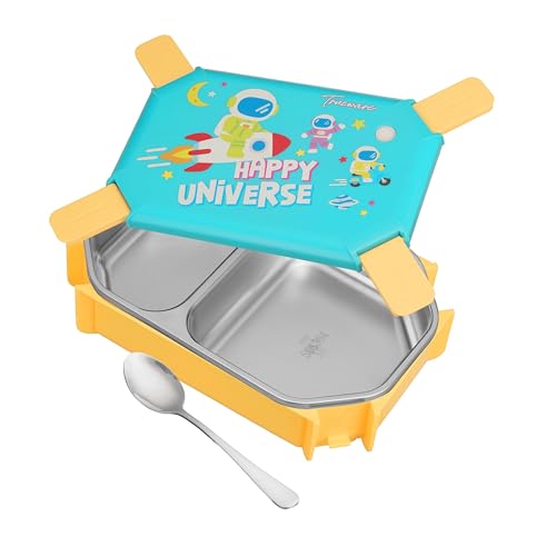 Image of Trueware Blossom 2 304 Stainless Steel PU Insulated Lunch Box with Two Compartment BPA Free, Food Grade Ideal for School, Picnic, Office & Outdoor - 580ml