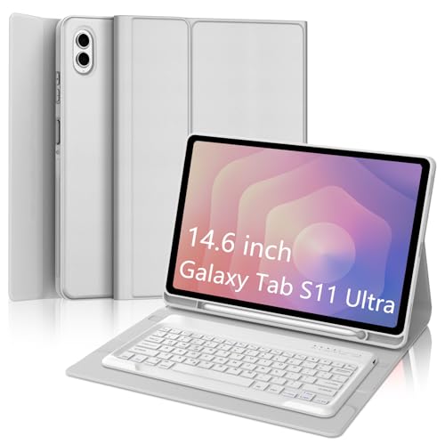 Image of Keyboard Case for Samsung Galaxy Tab S11 Ultra 14.6 Inch 2025, Magnetic Detachable Bluetooth Wireless Keypad, Smart Protective Cover with S Pen Holder for Samsung Tablet S11 Ultra 14.6'' SM-X930 /X936B