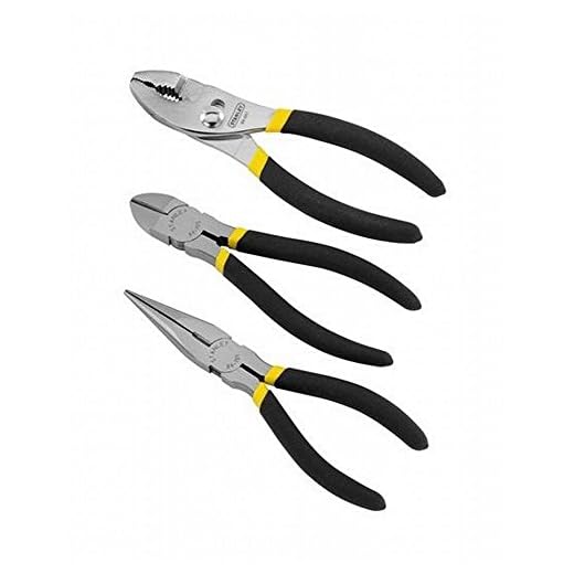 Stanley 3 pc. Drop Forged Steel Pliers Set 6 in. L Black/Yellow