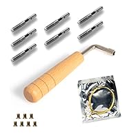 Cheerock 7 Leierharfen-Saiten 7 Stück Saitenstifte Nägel mit Stimmschlüssel Ersatz für Leierharfe und andere kleine Harfe Musiksaiteninstrument
