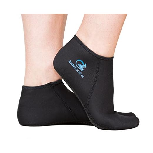 InstaMarine (Small 6-7 Premium Neoprene Socks and Water Fin Sock Perfect for Water Sports, Snorkeling, Diving, Swimming