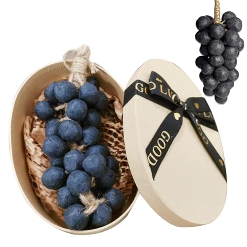 Jabones artesanales Soaprella Graperie, jabón de uva, jabones naturales hechos a mano para mujeres, jabón facial y corporal, jabón de racimo de uva para ducha, 40 uvas (Purple)