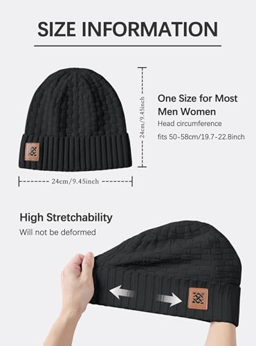 Bonnet d'hiver chaud unisexe Zaitun en laine extensible ajustable