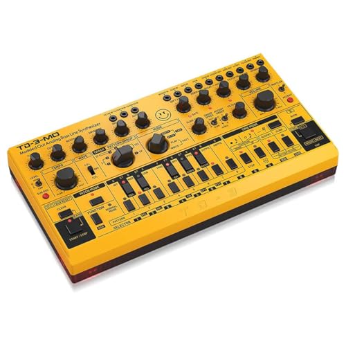 Behringer TD-3-MO-AM Desktop Synthesizer – “Modded Out” Analog Bass Line Synthesizer (Amber Color) – for Synthesizer Musicians