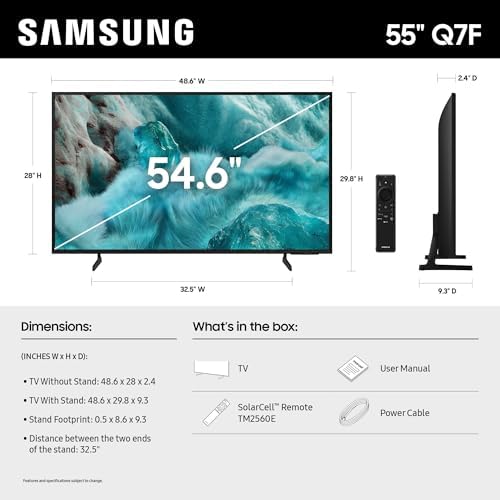 Samsung 55-Inch Class QLED Q7F Series Samsung Vision AI Smart TV (2025 Model, 55Q7F) Quantum HDR, Object Tracking Sound Lite, Q4 AI Gen1 Processor, 4K upscaling, Gaming Hub, Alexa Built-in - 1