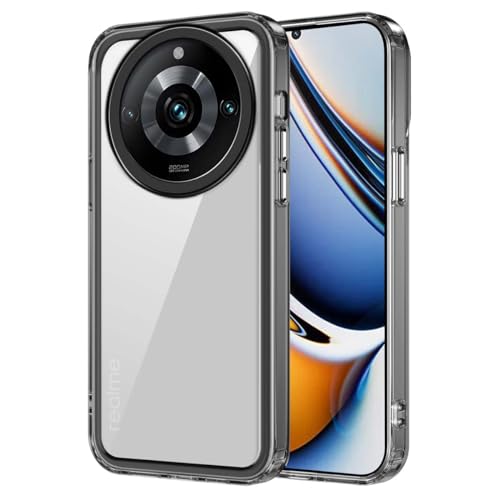 GOKEN Funda para Realme 11 Plus (Pro+)/ Realme 11 Pro 5G - Carcasa con Borde de Silicona TPU Suave y Posterior de PC Rígido Transparente, Antigolpes, Case Cover Resistente -Borde Negro
