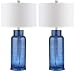 Safavieh Lighting Collection Bottle Glass Blue 29-inch Table Lamp (Set of 2)