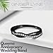 Queena Twisted Half Black Eternity Band for Women by Ginger Lyne | 3mm Sterling Silver Anniversary Band Wedding Ring with Cubic Zirconia Fashion Bridal Jewelry Stackable