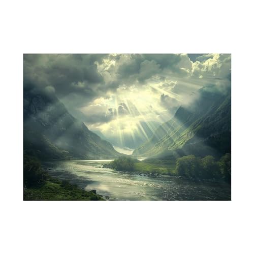Tableau peinture abstraite de paysage moderne en toile 70x90cm