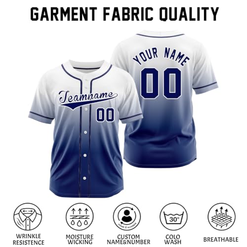 Jersey de béisbol personalizado con nombre y número, uniforme de equipo con botones cosidos, para hombres, mujeres y jóvenes miniatura 3