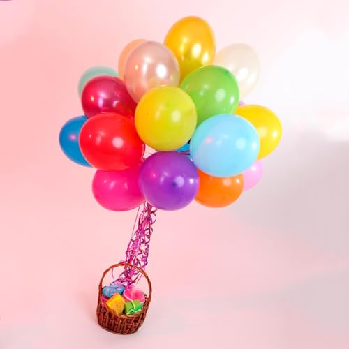 Image of Rainbow Balloons 160 Pack 5 inch Round Bright Latex Balloons Assorted Colors for Birthday Baby Shower Wedding Party Birthday Decorations Supplies Arch Garland