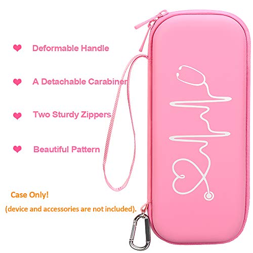 Image of BOVKE Stethoscope Case for 3M Littmann Classic III Monitoring /Lightweight II S.E /Cardiology IV Diagnostic /MDF Acoustica Stethoscopes, Mesh Pocket for Doctor & Nurse Accessories, Pearl Pink
