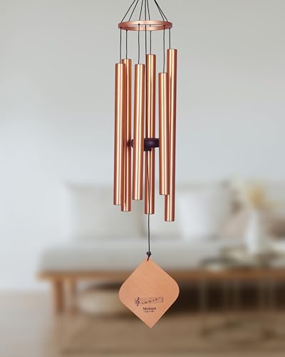 Image of 6 Pipe Large Wind Chimes for Home, Garden & Balcony | Rose Gold Metal Wind Chime for Positive Energy, Vastu, Meditation & Home Decor | Ideal for Pooja, Housewarming & Return Gift