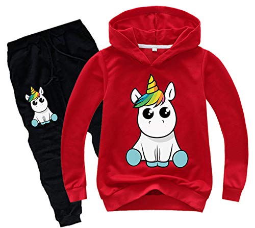 Silver Basic Unisex Jogginganzüge Rund Panda Einhorn Cartoon Kapuzenpullover und Hose Zwei Stücke Freizeit Traininganzüge,rot Einhorn 1,120-1 Silver Basic Unisex Jogginganzüge Rund Panda Einhorn Cartoon Kapuzenpullover und Hose Zwei Stücke Freizeit Traininganzüge,rot Einhorn 1,120-1