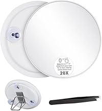 Magnifying Mirror 20x Cosmetic Mirror with Magnification 15 cm Make Up Mirror with 3 Suction Cups and Tweezers Magnifying Mirror Makeup Mirror 20x Makeup Mirror for Make Up