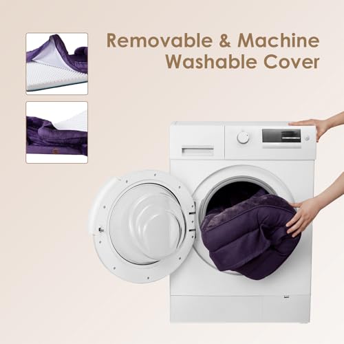 Image of EHEYCIGA Orthopedic Dog Bed for Large Dogs, Waterproof Memory Foam With Sides, Non-Slip Bottom, Egg-Crate Foam Couch, Washable Removable Cover, Purple