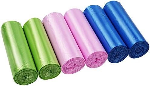 Waikhomes 5 Liter trash Bags Small Garbage Bags, Colorful Bin liners Wastebasket Bins bags, 120 Count