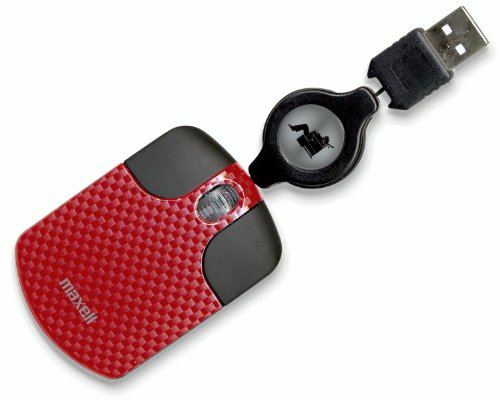 Souris USB optique 800 DPI Maxell mini souris filaire rétractable pour PC portable
